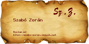 Szabó Zorán névjegykártya