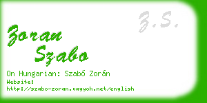 zoran szabo business card